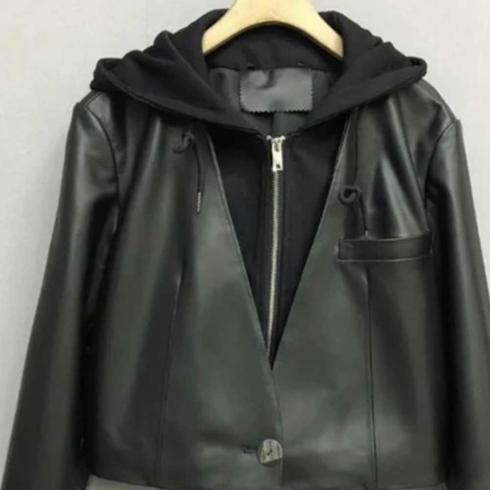 Hudson Leather Hoodie Blazer
